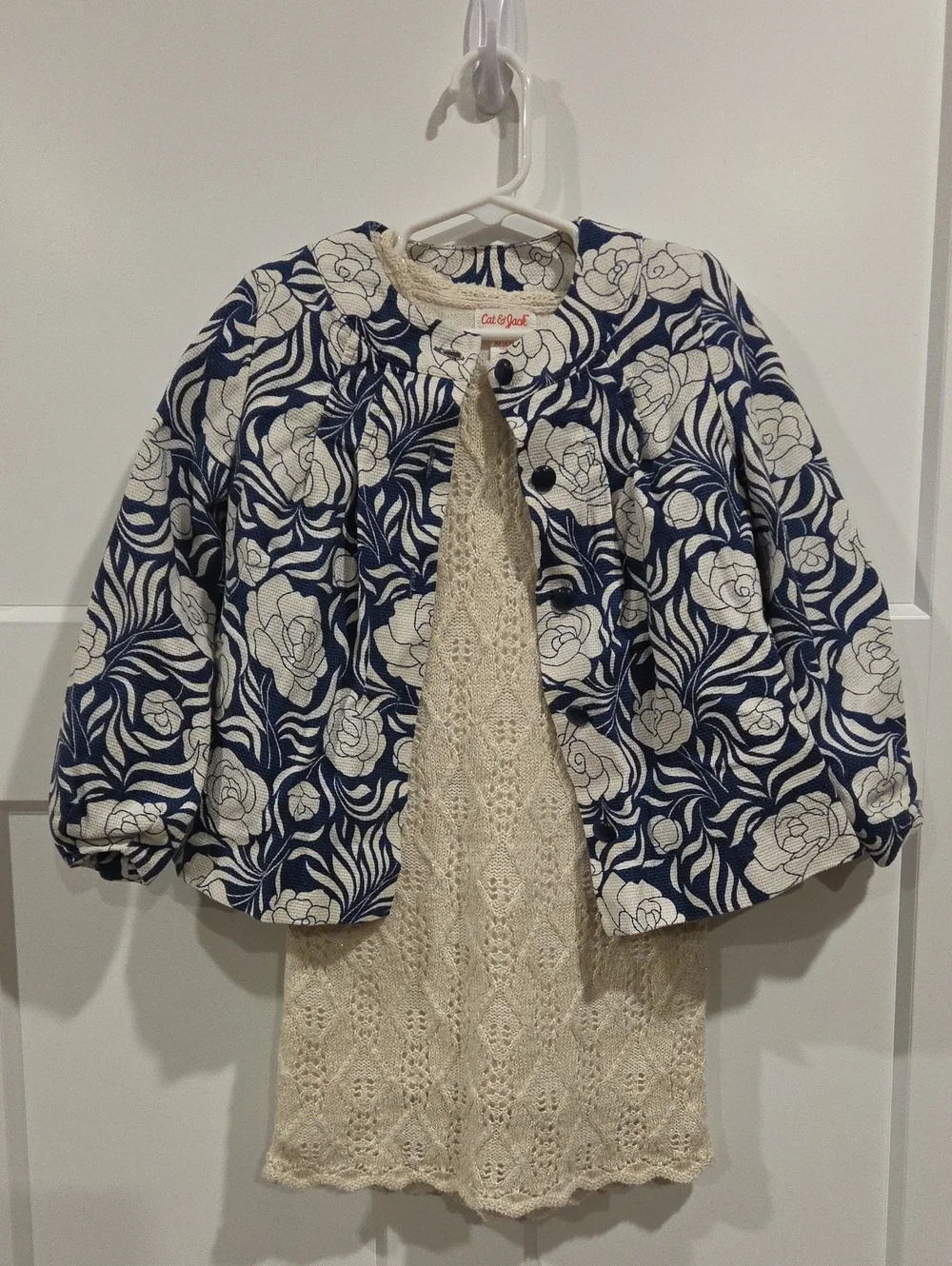 Janie & Jack/ Cat & Jack Navy and Cream Floral Girls Jacket